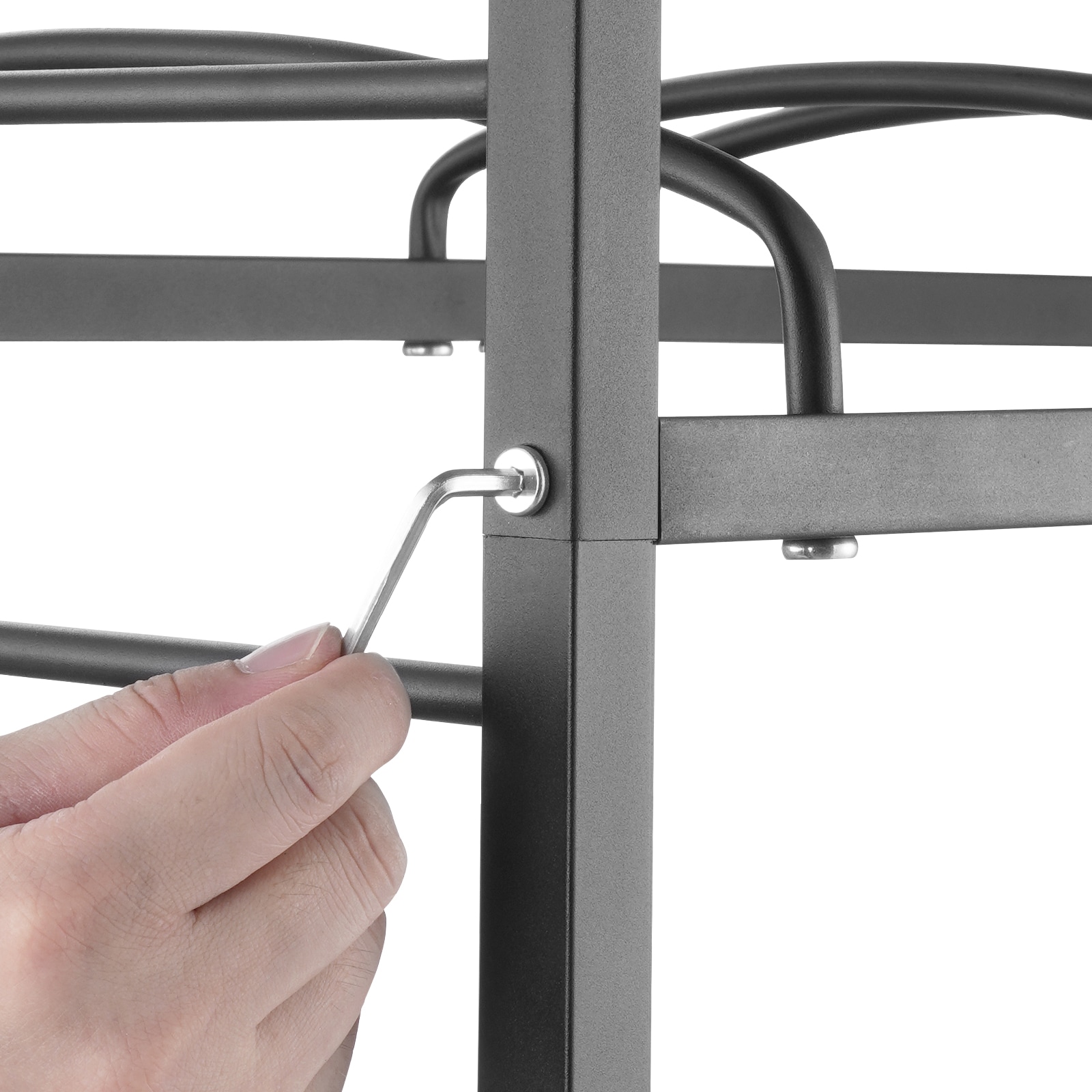 4 Tier Water Bottle Rack Double Row Jug Holder Shelving Unit Black_voghion.com